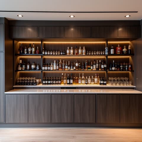 Custom cabinetry and built-ins in a Bulverde, TX living room, providing stylish storage and complementing the home