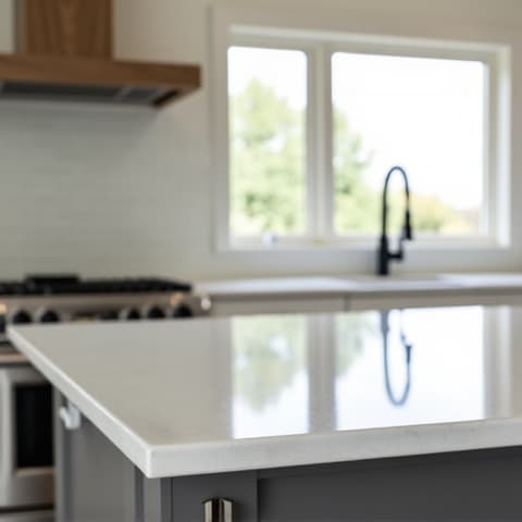 Modern gourmet kitchen redesign in Bulverde, TX, showcasing custom cabinets, a large island, and premium appliances perfect for entertaining.