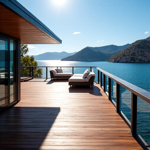 Canyon Lake custom deck overlooking the Guadalupe River. Architectural stability, seamless integration with the landscape, and built for steep-terrain structural support