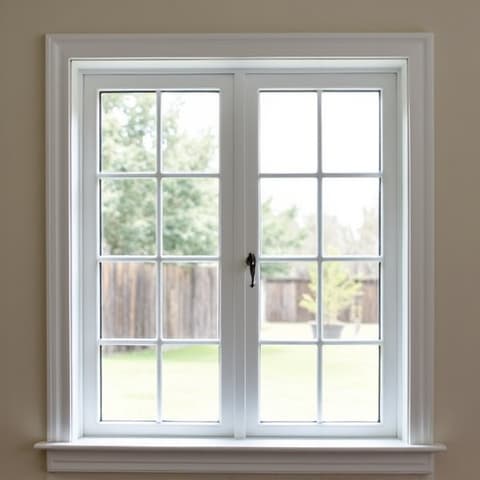 Double hung window installation in a Windcrest ranch-style home. A beautifully installed double-hung window in a remodeled 1970s ranch home in Windcrest, showing off its classic design and fresh white trim, seamlessly integrating with the home’s traditional aesthetic.