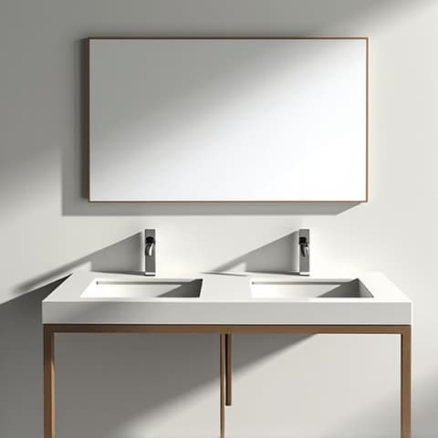 Hill Country Bathroom Renovation with Double Vanity. Spacious Hill Country bathroom renovation featuring a sleek double vanity, modern fixtures, and ample storage, designed to accommodate multiple users with style and efficiency.