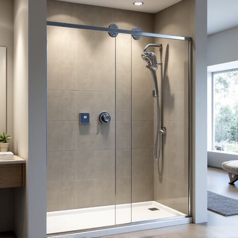 Seamless tub-to-shower conversion in a home near the Medical Center, San Antonio, enhancing accessibility and modernizing the space.