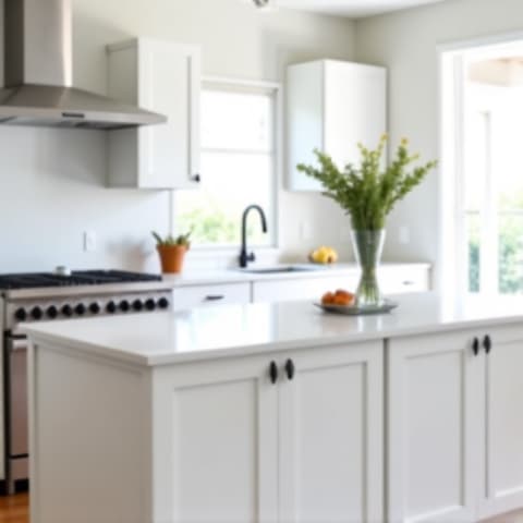 A complete kitchen transformation featuring custom cabinetry, new countertops, and modern appliances after a whole home renovation by Spencer Renovations Inc. in San Antonio.
