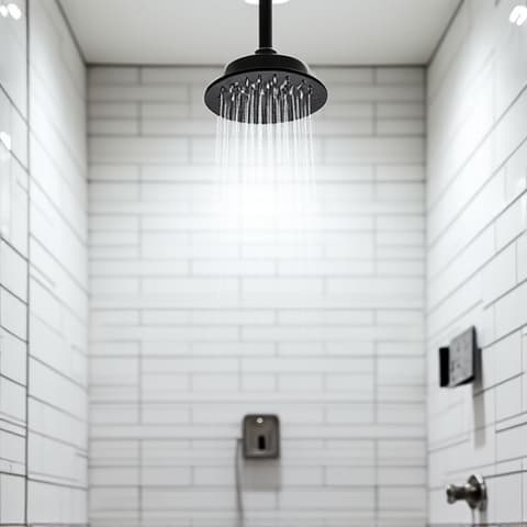 Before image of a Windcrest bathroom, showcasing original 1960s fixtures and traditional tiling.