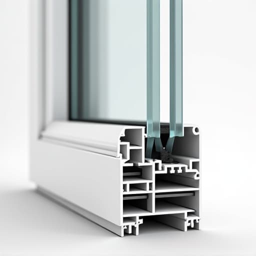 Cross-section of energy efficient vinyl window frame