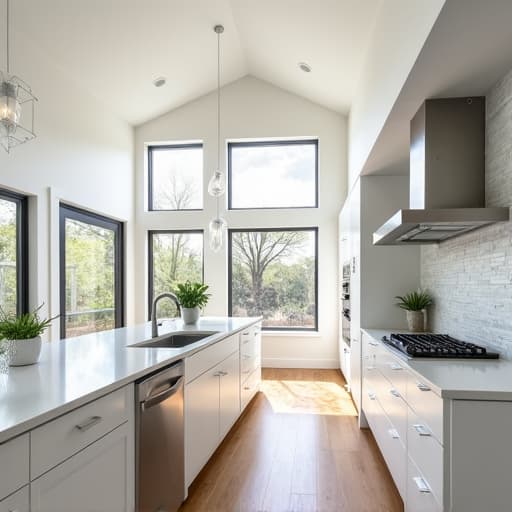 san antonio mid century modern kitchen vaulted ceiling