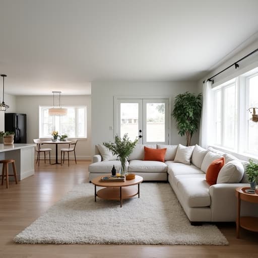 Modernized living area in a San Antonio ranch home