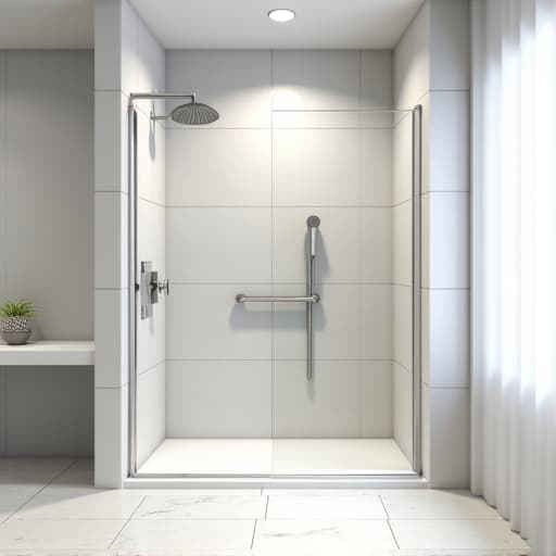 Stylish tub-to-shower bathroom remodel with large format tiles and modern fixtures, San Antonio